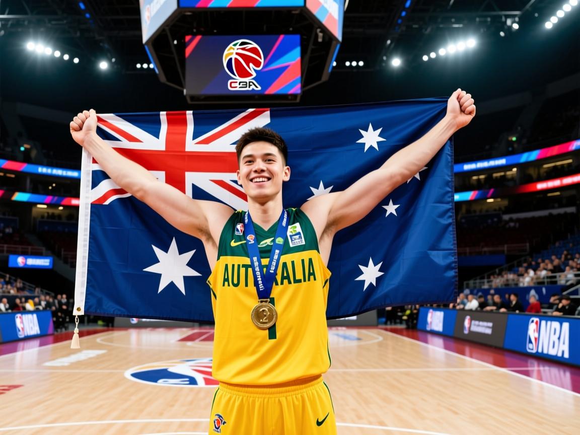 澳大利亚选手获得第一名，赛场上飘扬国旗  第3张